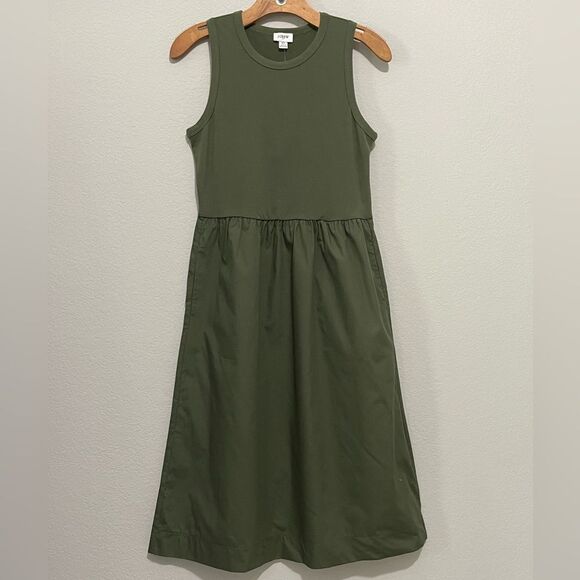 J. Crew Factory NWT High Neck Mix Knit Dress XS in Distress Fatigue - Picture 6 of 13